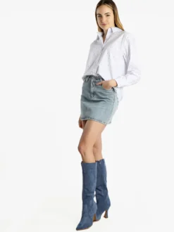 Monte Cervino Camicia donna a maniche lunghe con strass colorati