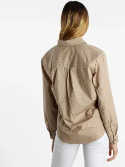 Monte Cervino Camicia donna a maniche lunghe con strass colorati