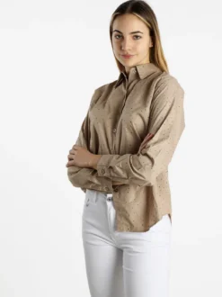 Monte Cervino Camicia donna a maniche lunghe con strass colorati
