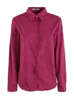 Monte Cervino Camicia donna a maniche lunghe con strass colorati