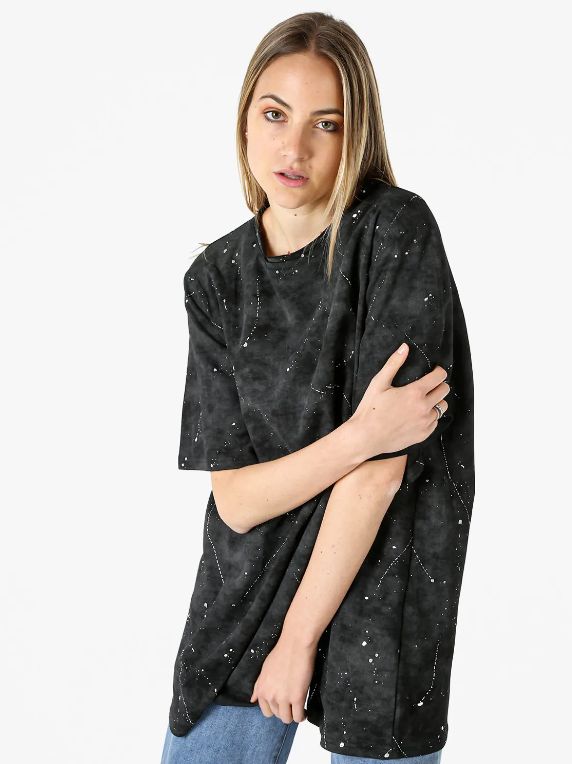 Monte Cervino Maxi t-shirt donna oversize in cotone - nero