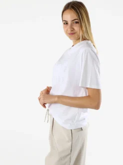 Monte Cervino T-shirt da donna in cotone con ricami - bianco