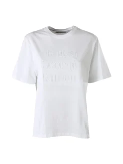 Monte Cervino T-shirt da donna in cotone con ricami - bianco