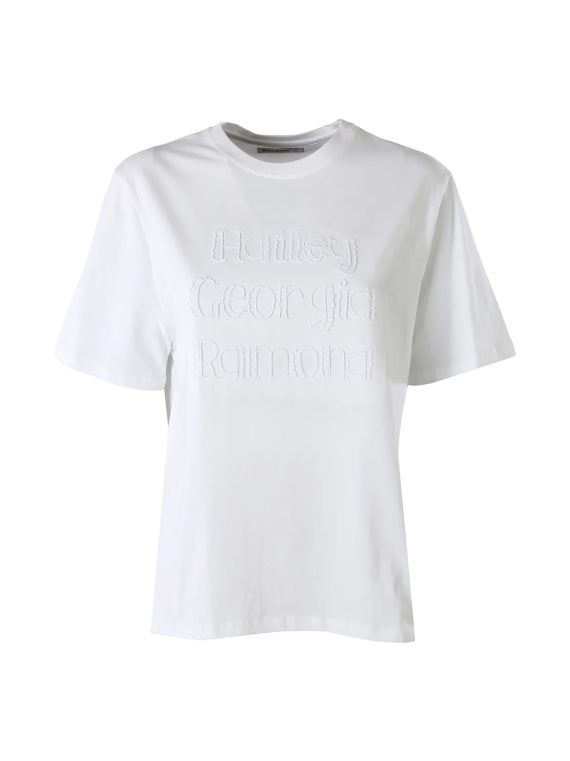 Monte Cervino T-shirt da donna in cotone con ricami - bianco