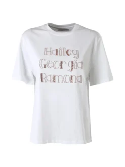 Monte Cervino T-shirt da donna in cotone con ricami - fango