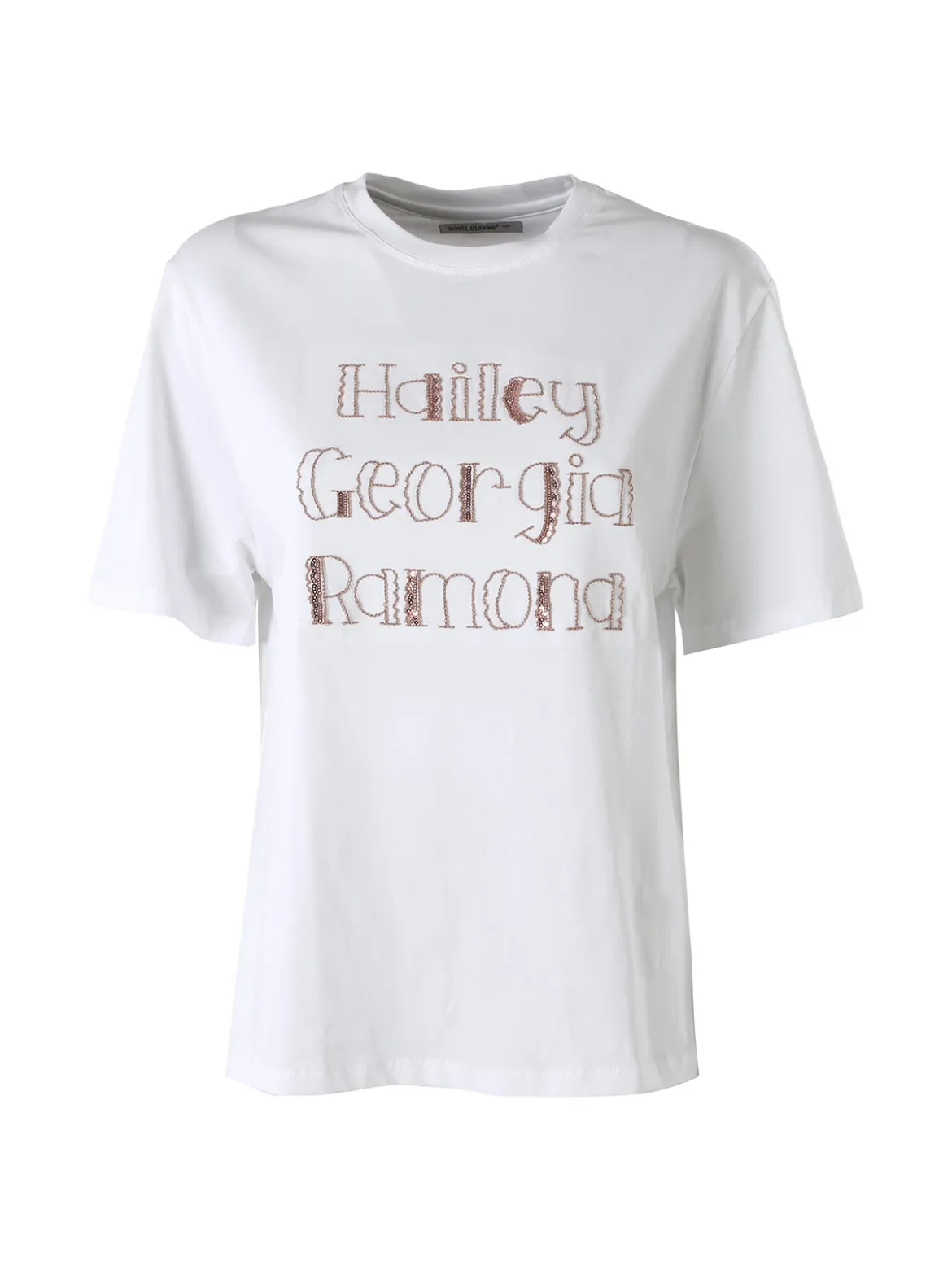 Monte Cervino T-shirt da donna in cotone con ricami - fango