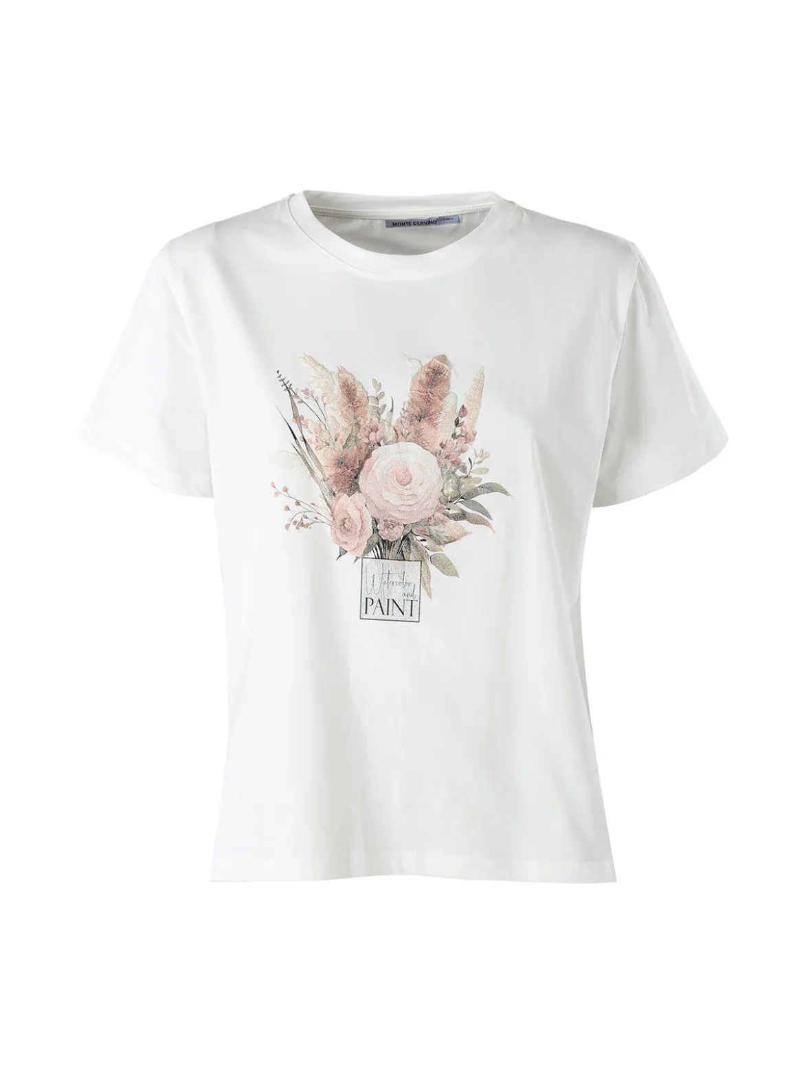 Monte Cervino T-shirt donna in cotone con stampa - bianco