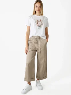 Monte Cervino T-shirt donna in cotone con stampa - bianco
