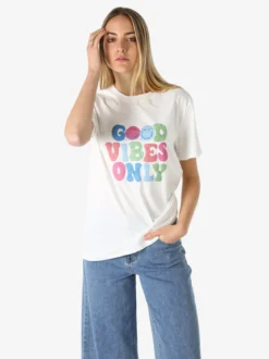 Monte Cervino T-shirt donna in cotone con stampa colorate - blu