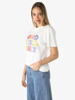 Monte Cervino T-shirt donna in cotone con stampa colorate - rosa