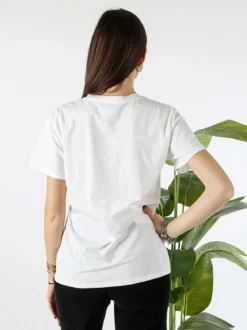 Monte Cervino T-shirt donna in cotone con stampa e strass - verde