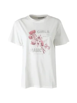 Monte Cervino T-shirt donna in cotone con stampa - rosa