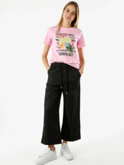 Monte Cervino T-shirt donna in cotone con stampa - rosa