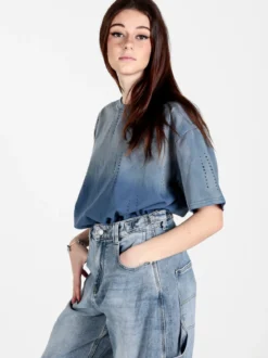Monte Cervino T-shirt donna oversize in cotone con buchi