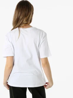 Monte Cervino T-shirt girocollo da donna in cotone con stampe e strass - bianco