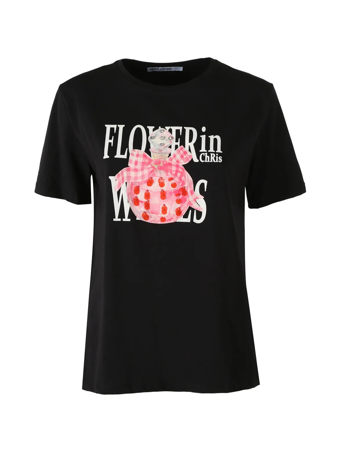 Monte Cervino T-shirt girocollo da donna in cotone con stampe - bianco