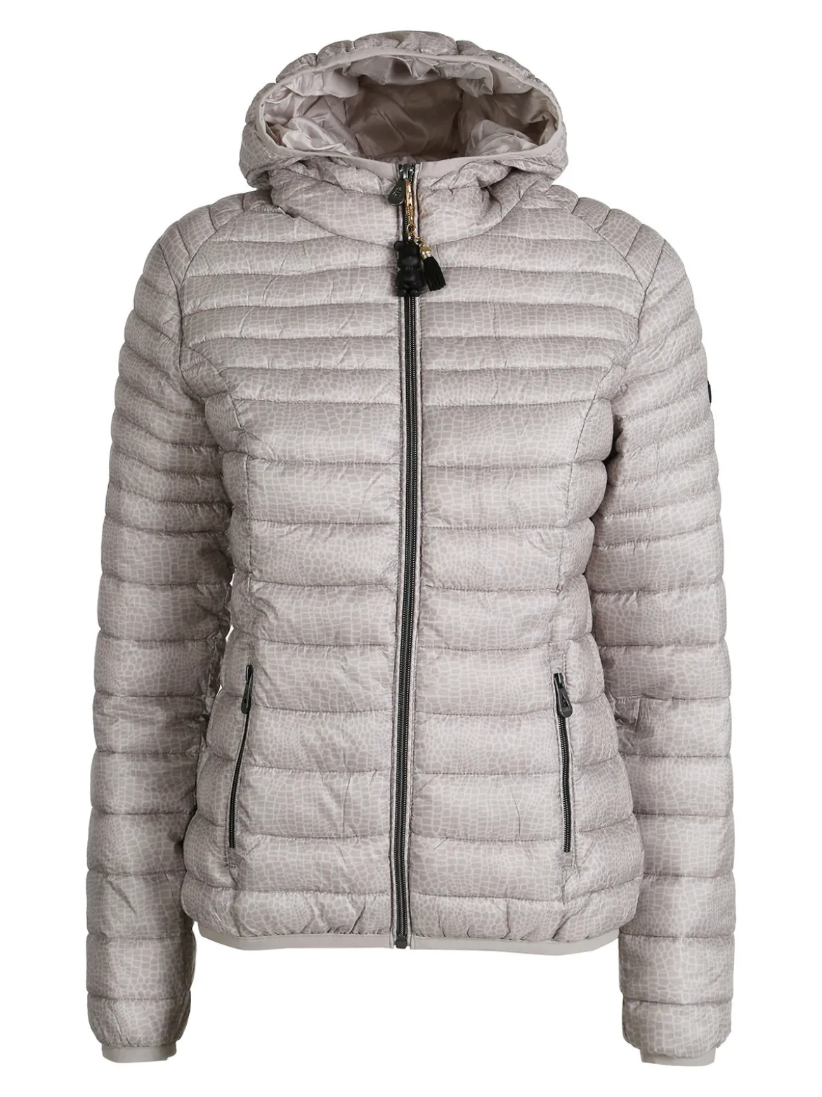 Mont Rose Giubbotto corto da donna con cappuccio e zip - beige