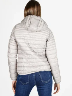 Mont Rose Giubbotto corto da donna con cappuccio e zip - beige