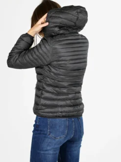 Mont Rose Giubbotto corto da donna con cappuccio e zip - nero