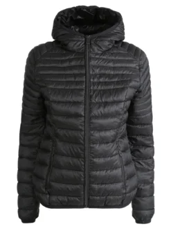 Mont Rose Giubbotto corto da donna con cappuccio e zip - nero