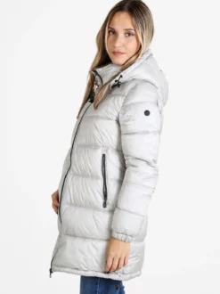 Mont Rose Giubbotto donna imbottito con cappuccio e zip - perla
