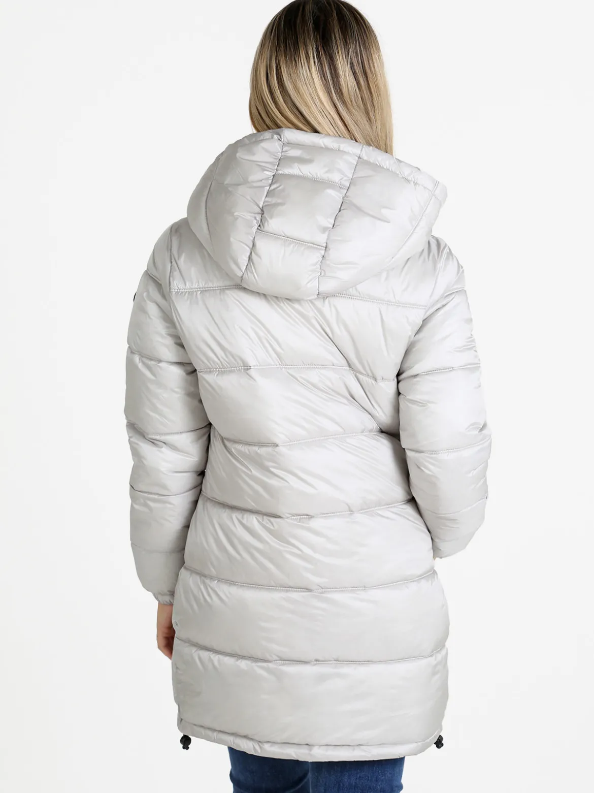 Mont Rose Giubbotto donna imbottito con cappuccio e zip - perla