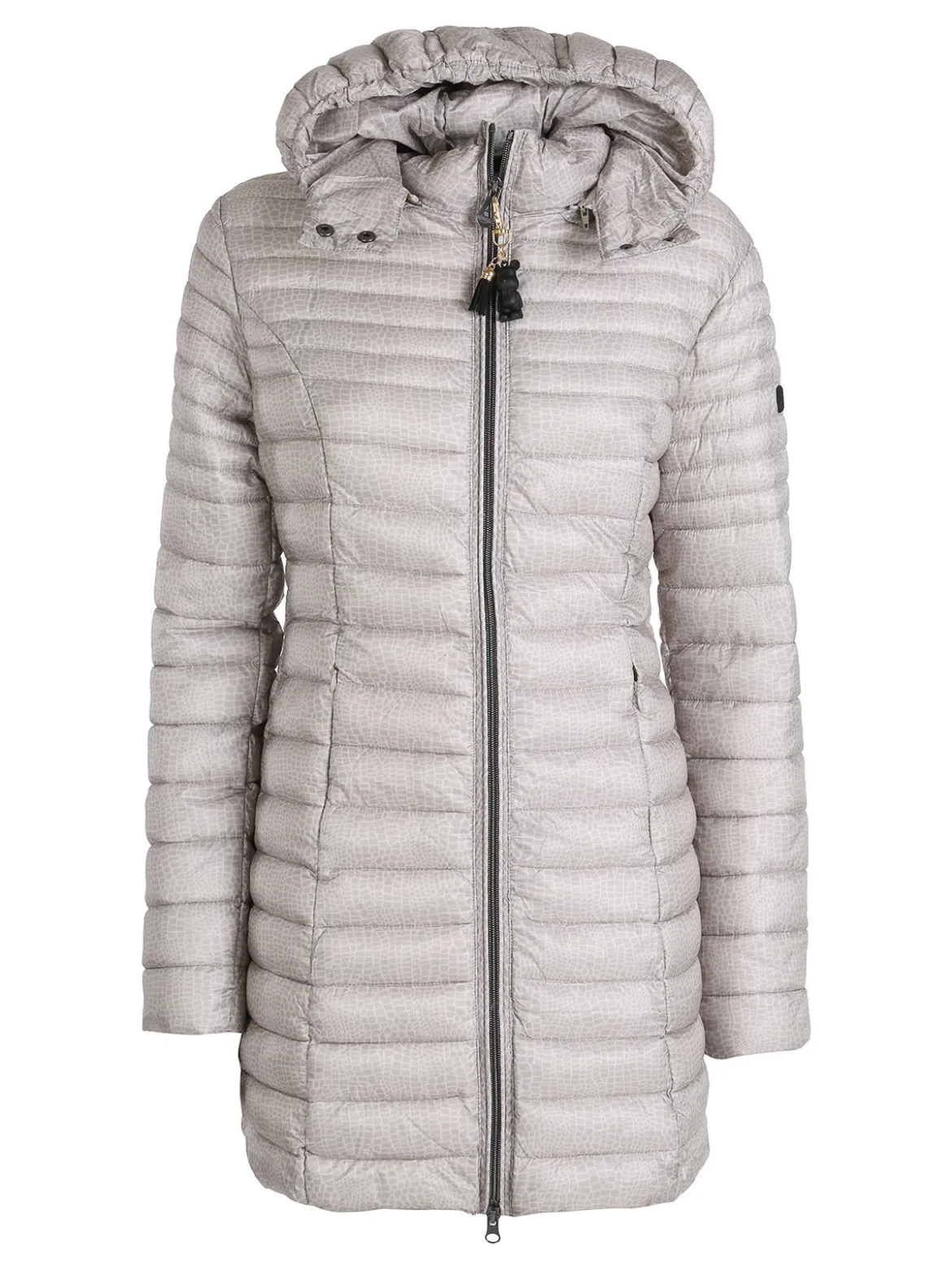 Mont Rose Giubbotto lungo da donna con cappuccio e zip - beige