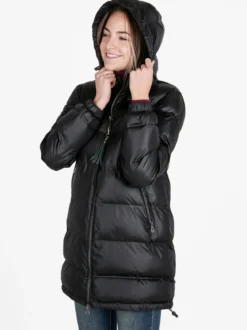 Mont Rose Giubbotto lungo da donna imbottito con cappuccio e zip