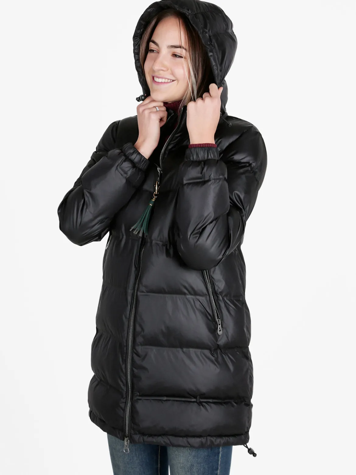 Mont Rose Giubbotto lungo da donna imbottito con cappuccio e zip