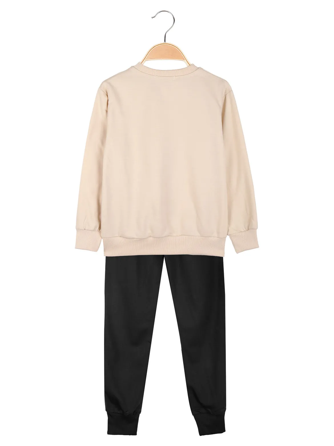 Mouset Completo tuta da bambina 2 pezzi felpa e pantaloni - beige