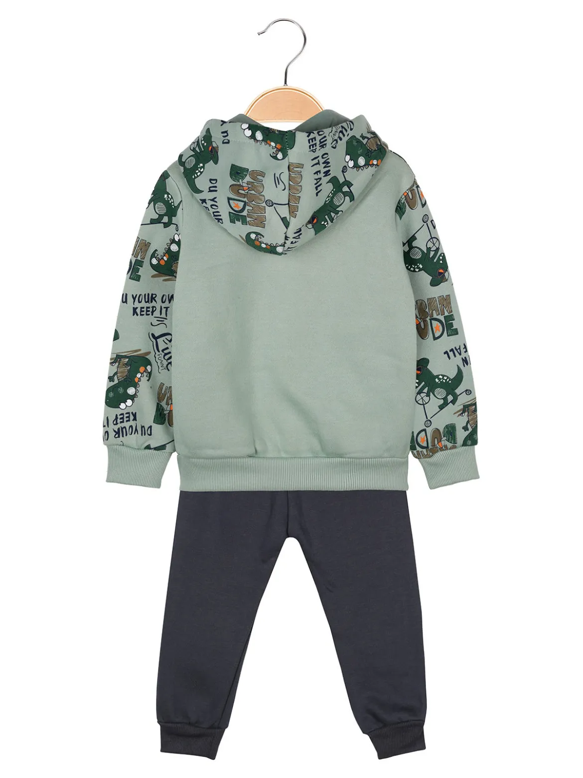 Mr Jek Completo 3 pezzi da neonato con cappuccio e zip - acqua marina
