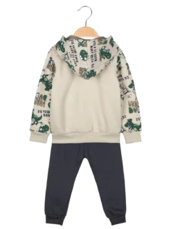 Mr Jek Completo 3 pezzi da neonato con cappuccio e zip - beige