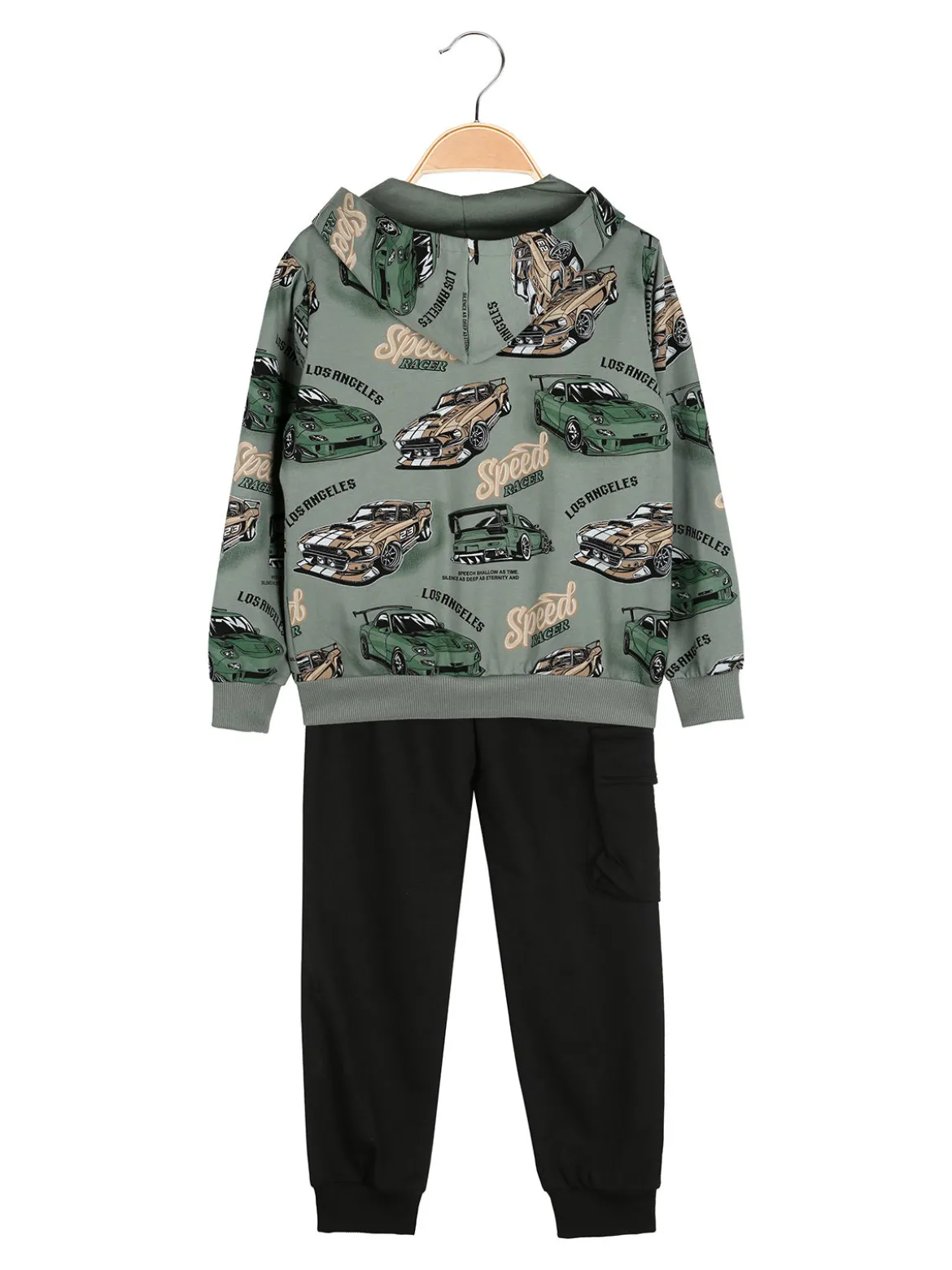 Mr Jek Completo tuta 3 pezzi da bambino con cappuccio e zip - militare