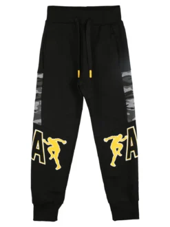 Mr Jek Pantaloni tuta da bambino con interno felpato - nero
