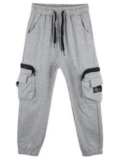 Mr Jek Pantaloni tuta da bambino con tasconi laterali e polsini