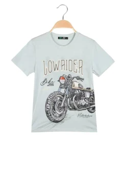 Mr Jek T-shirt da ragazzo in cotone con stampa disegno - verde chiaro