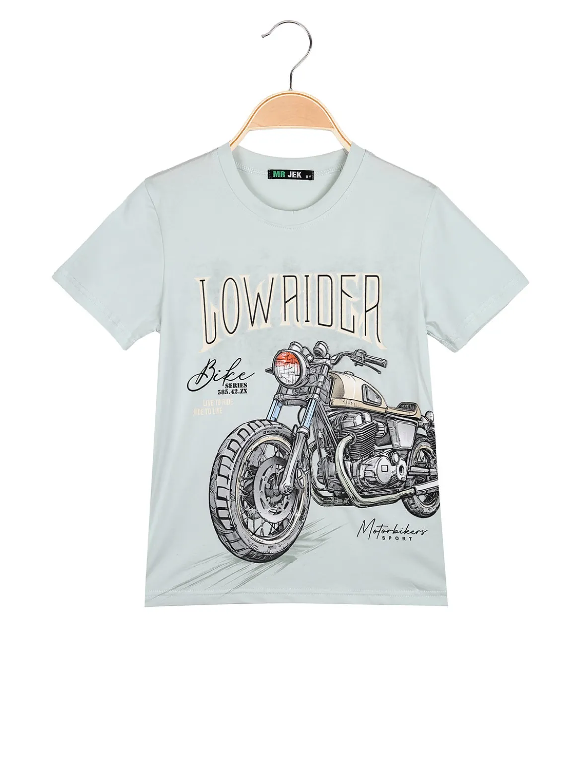 Mr Jek T-shirt da ragazzo in cotone con stampa disegno - verde chiaro