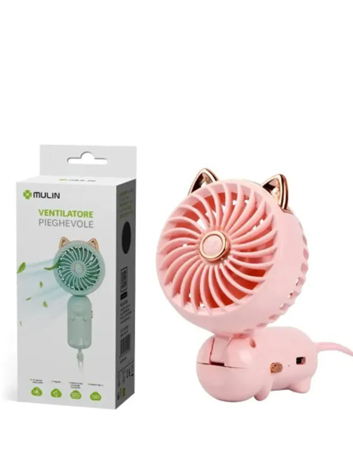 Mulin Ventilatore pieghevole - rosa