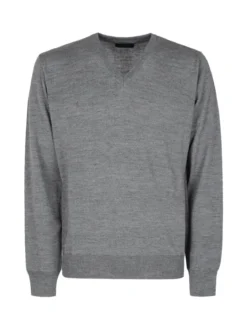 Mv Pullover da uomo misto lana con scollo a V