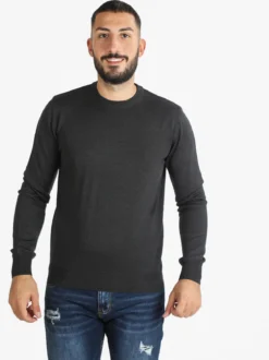 Mv Pullover da uomo misto lana girocollo