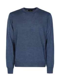 Mv Pullover da uomo misto lana girocollo
