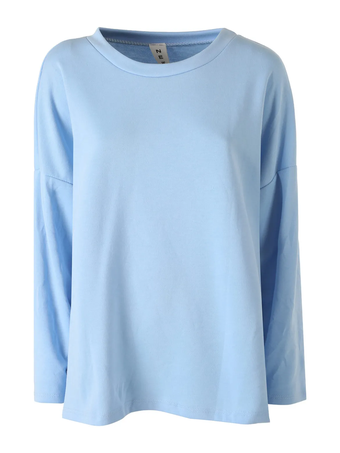 My Style Felpa oversize da donna in misto cotone con collana - azzurro