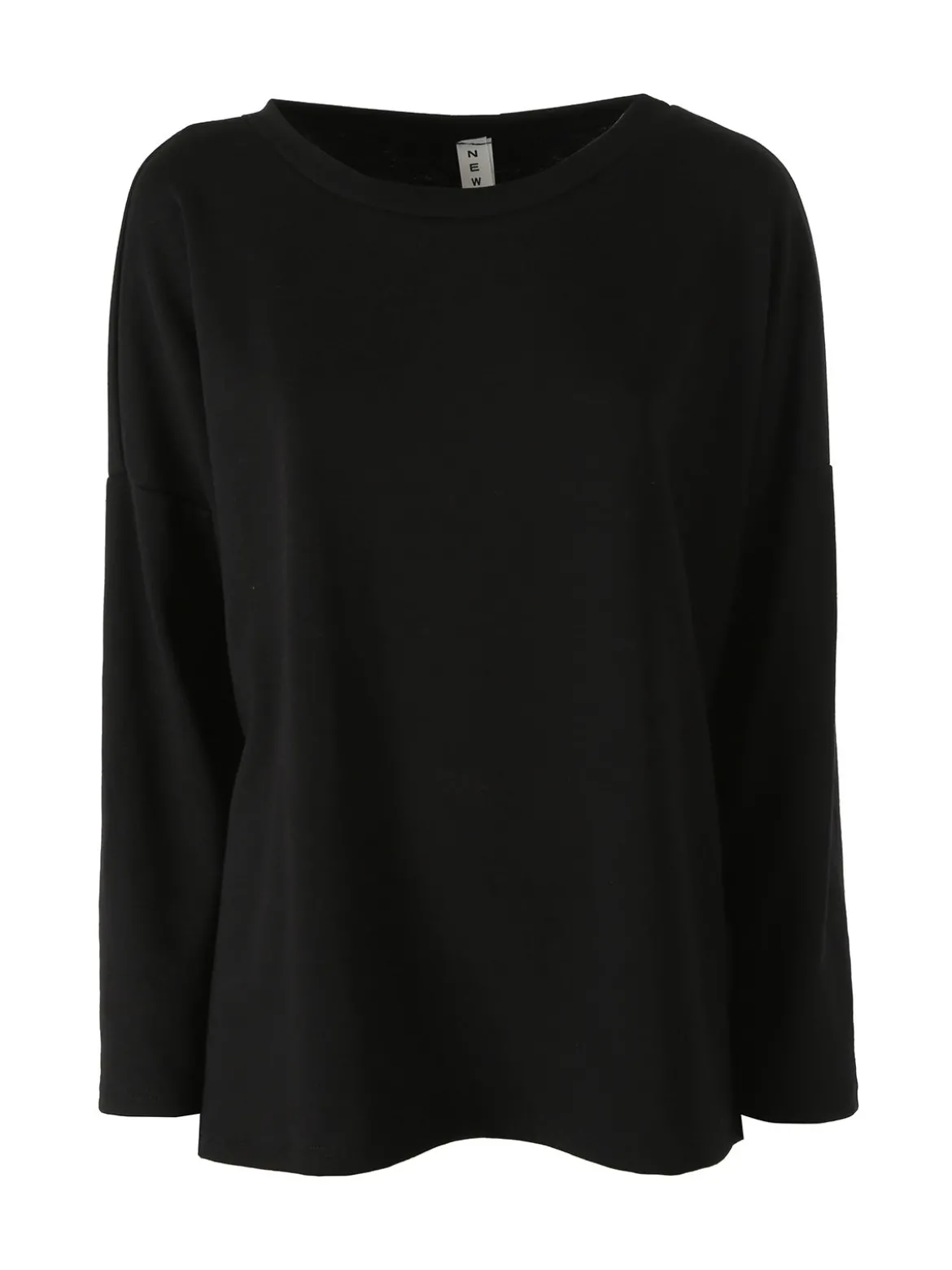 My Style Felpa oversize da donna in misto cotone con collana - nero