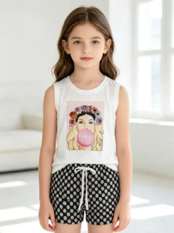 Nacshua Pigiama corto bambina in cotone