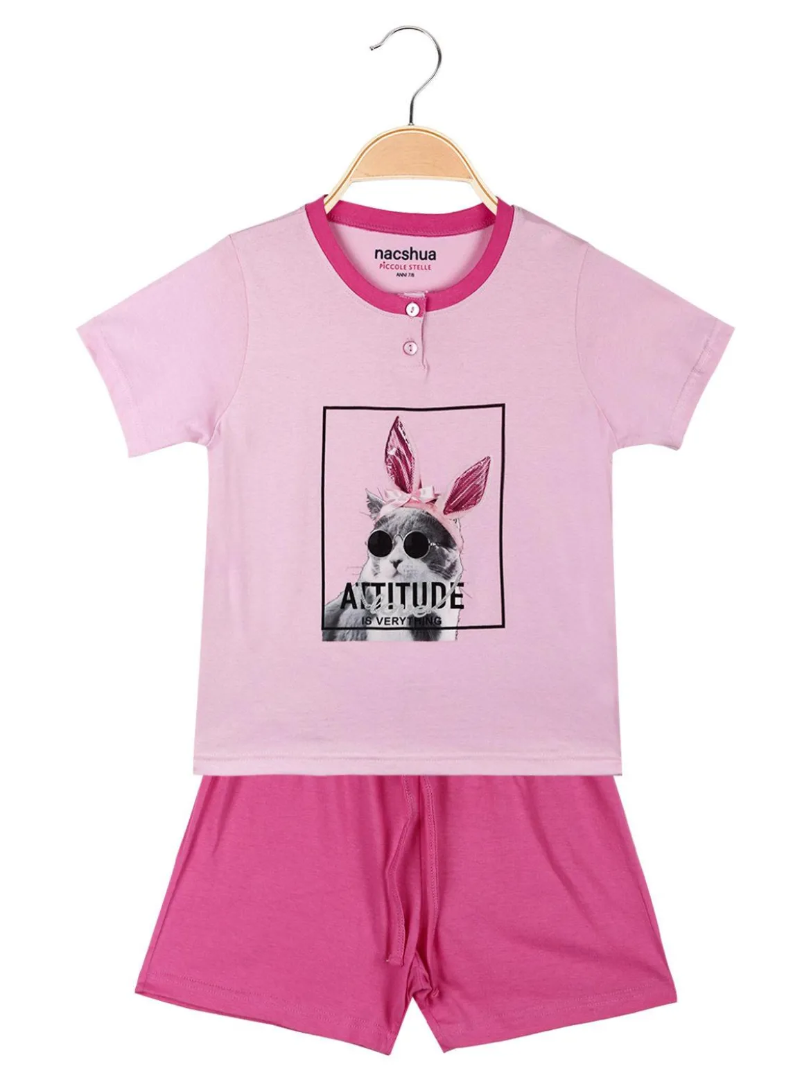 Nacshua Pigiama corto da bambina in cotone