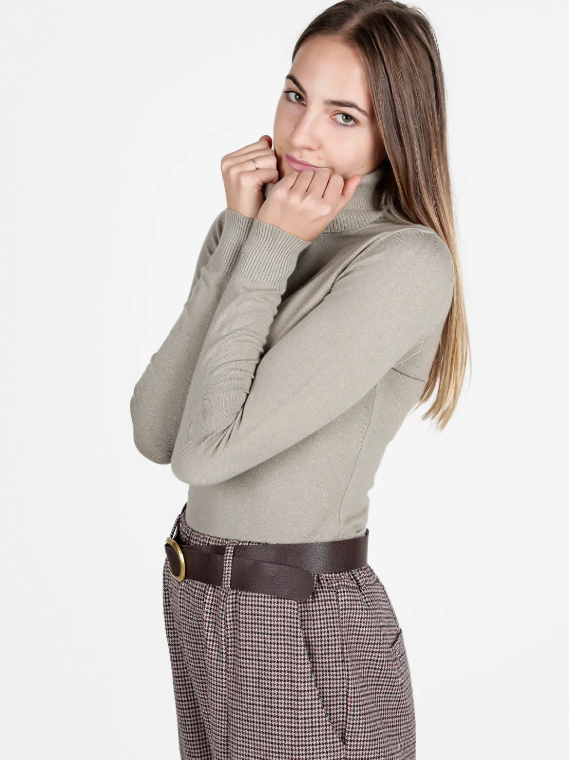 Naiife Maglia dolcevita da donna tinta unita