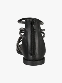 Nakoa Sandali gioiello in pelle da donna con tallone chiuso e zip