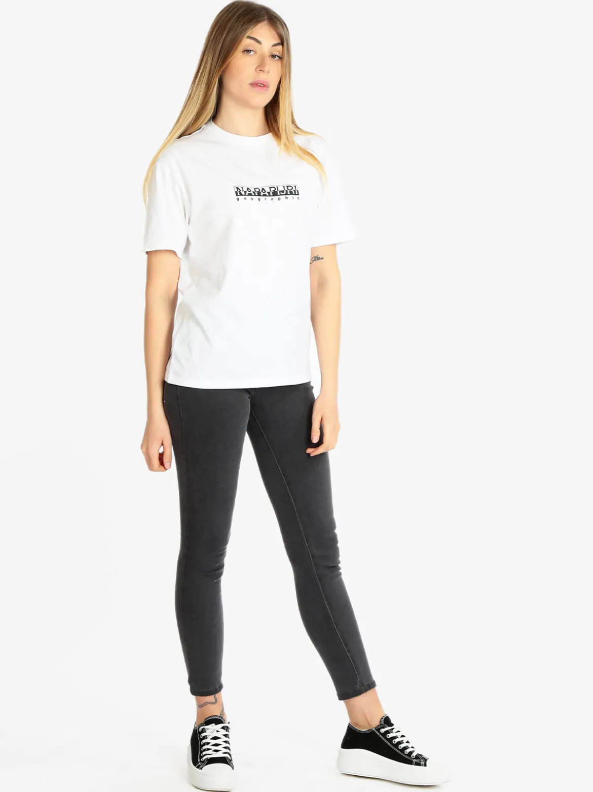 Napapijri S BOX W SS T-shirt donna manica corta con scritta