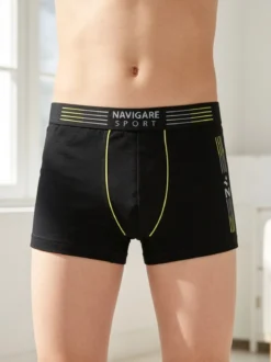 Navigare Boxer da ragazzo in cotone - nero