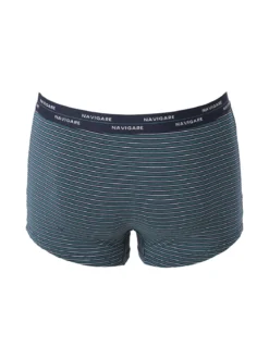 Navigare Boxer da uomo in cotone con stampa a righe sottili - blu scuro